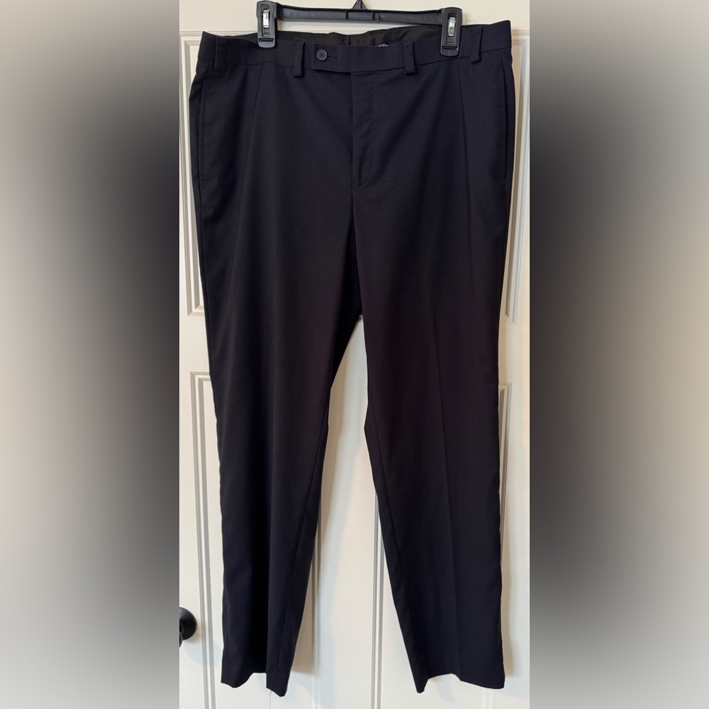 Calvin Klein men’s Trousers black dress pants regular flat fit size‎ 38x32